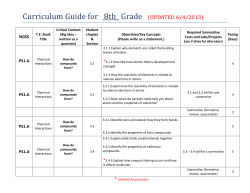 Eighth Grade Science Curriculum