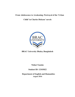 From Adolescence to Awakening: Portrayal of the `Urban Child` in