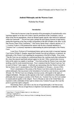 Judicial Philosophy and the Warren Court Nicholas Nye Wyant