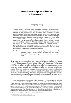 American Exceptionalism at a Crossroads