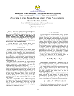 Detecting E-mail Spam Using Spam Word Associations