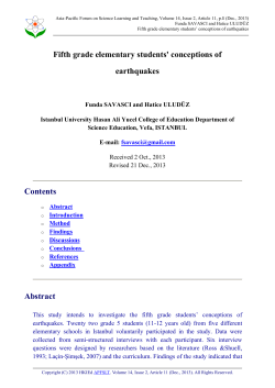 Fifth grade elementary students` conceptions of earthquakes