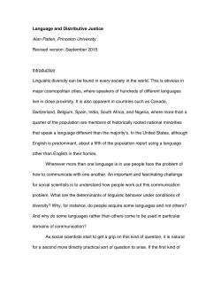 Language and Distributive Justice Alan Patten, Princeton University