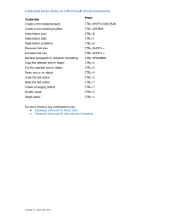 Common tasks done in a Microsoft Word document