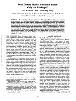 Does Dietary Health Education Reach Only the