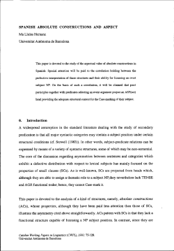 SPANISH ABSOLUTE CONSTRUCTIONS AND ASPECT