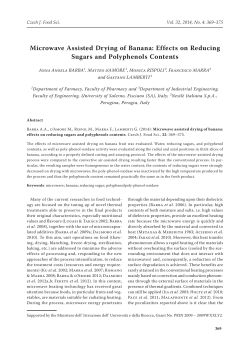 Microwave Assisted Drying of Banana: Effects on Reducing Sugars