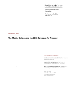 The Media, Religion and the 2012 Campaign for
