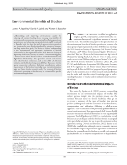 Environmental Benefits of Biochar