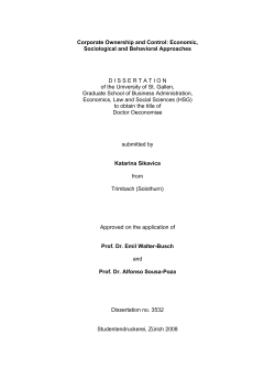 Corporate Ownership and Control: Economic