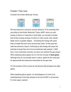 Chapter 7 Gas Laws - Heritage Christian School