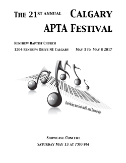 APTA 2017 Program - APTA Festival