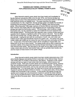 Thermocline Thermal Storage Test