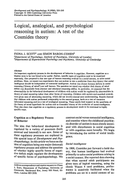 Logical, analogical, and psychological reasoning in autism: A test of
