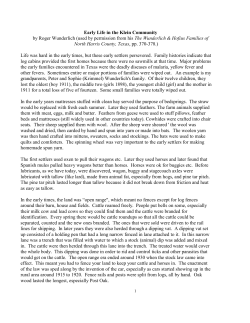 Early Life in the Klein Community