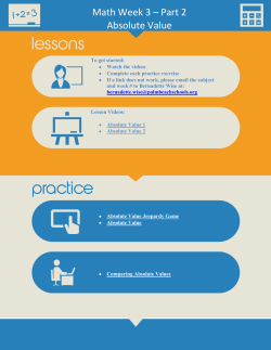 Math Week 3 – Part 2 Absolute Value