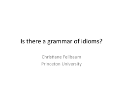 Is there a grammar of idioms?
