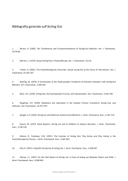 Bibliografia generale sull`Acting Out - Lacan-con