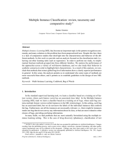 Multiple Instance Classification: review, taxonomy and