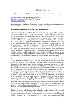 1 Attitudes, aspirations and behaviour in educational attainment