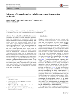 Influence of tropical wind on global temperature