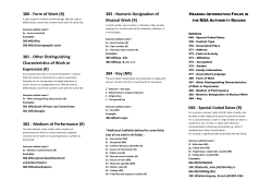 380 - Form of Work (R) 381 - Other Distinguishing Characteristics of