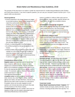 Breed (Halter) and Miscellaneous Class Guidelines