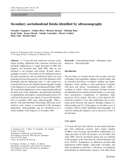 Secondary aortoduodenal fistula identified by ultrasonography