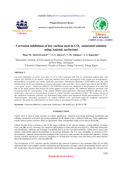 Corrosion inhibition of low carbon steel in CO2 -saturated