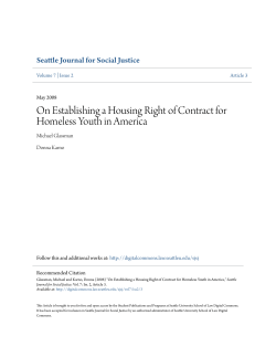 On Establishing a Housing Right of Contract for Homeless Youth in