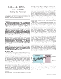 evidence for el ni&ntilde;o&ndash; like conditions during the Pliocene