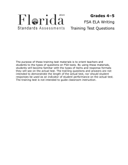 Grades 4&ndash;5 FSA ELA Writing Training Test Questions