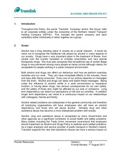 Alcohol and Drugs Policy
