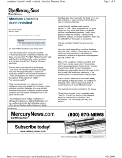 Abraham Lincoln`s death revisited