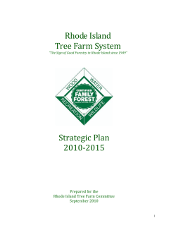Rhode Island Tree Farm System Strategic Plan 2010‐2015