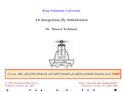 4.6 Integration By Substitution
