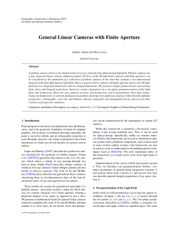 General Linear Cameras with Finite Aperture