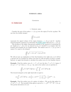 SURFACE AREA Contents 1. Surface area 1 1. SURFACe AReA
