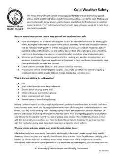 Cold Weather Safety - King George Fire and Rescue