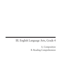 English Language Arts Grade 4 Release Item Document MCAS 2014