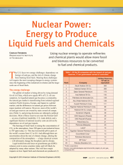 Nuclear Power: Energy to Produce Liquid Fuels and Chemicals