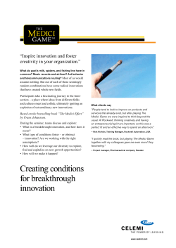 Creating conditions for breakthrough innovation