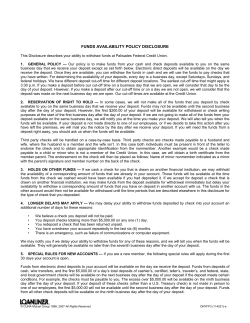funds availability policy disclosure