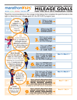 mileage goals - Marathon Kids