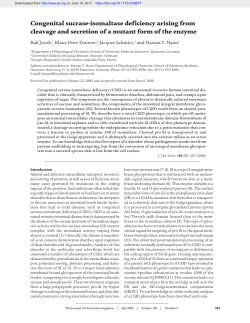 Congenital sucrase-isomaltase deficiency arising from cleavage and