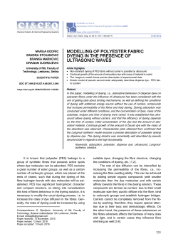 SCIENTIFIC PAPER MODELLING OF POLYESTER