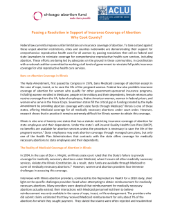 Passing a Resolution in Support of Insurance Coverage of Abortion