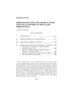 IMMIGRATION IMMIGRATION AND CIVIL RIGHTS: STATE AND