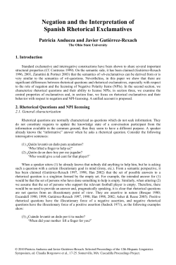 Negation and the Interpretation of Spanish Rhetorical Exclamatives