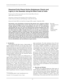 Dissolved Folin Phenol Active Substances (Tannin and Lignin) in